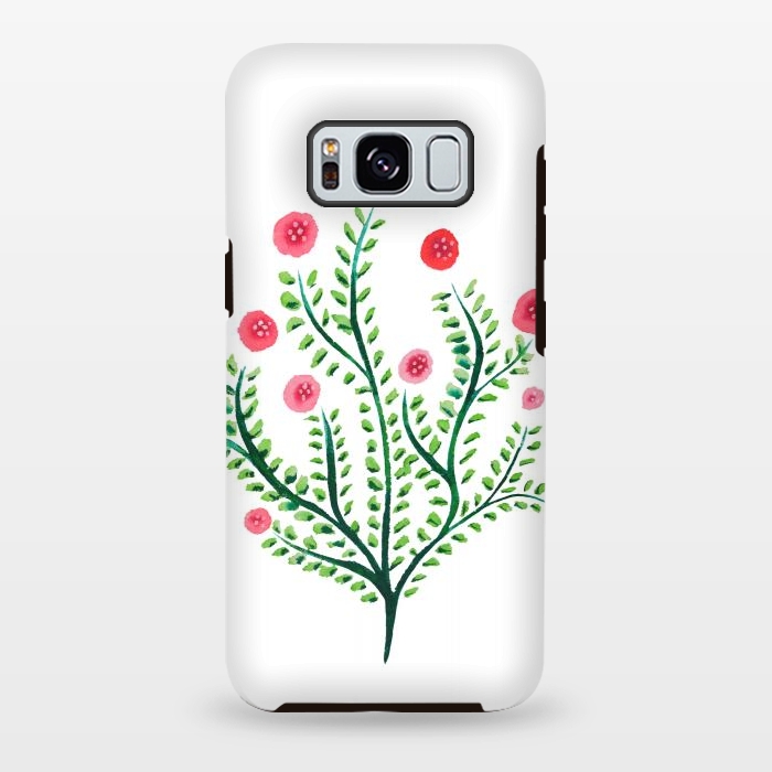 Galaxy S8 plus StrongFit Spring Plant In Pink And Green by Boriana Giormova
