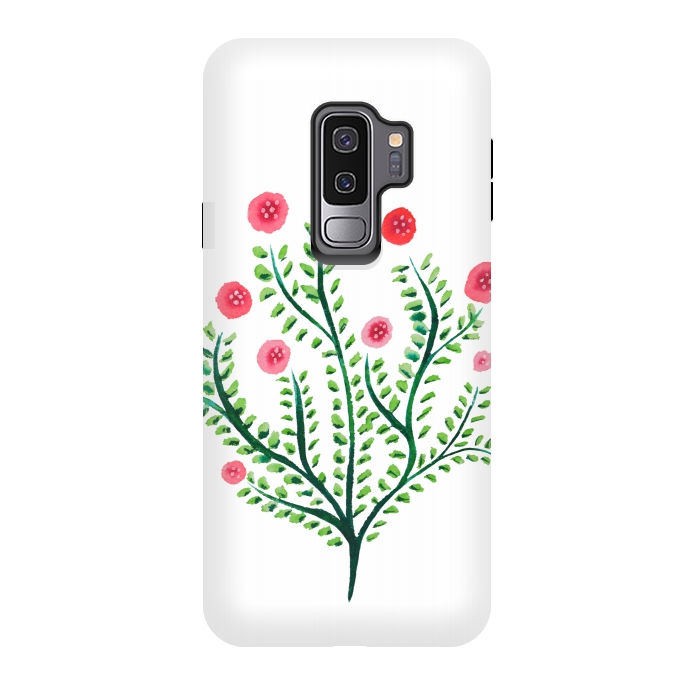 Galaxy S9 plus StrongFit Spring Plant In Pink And Green by Boriana Giormova