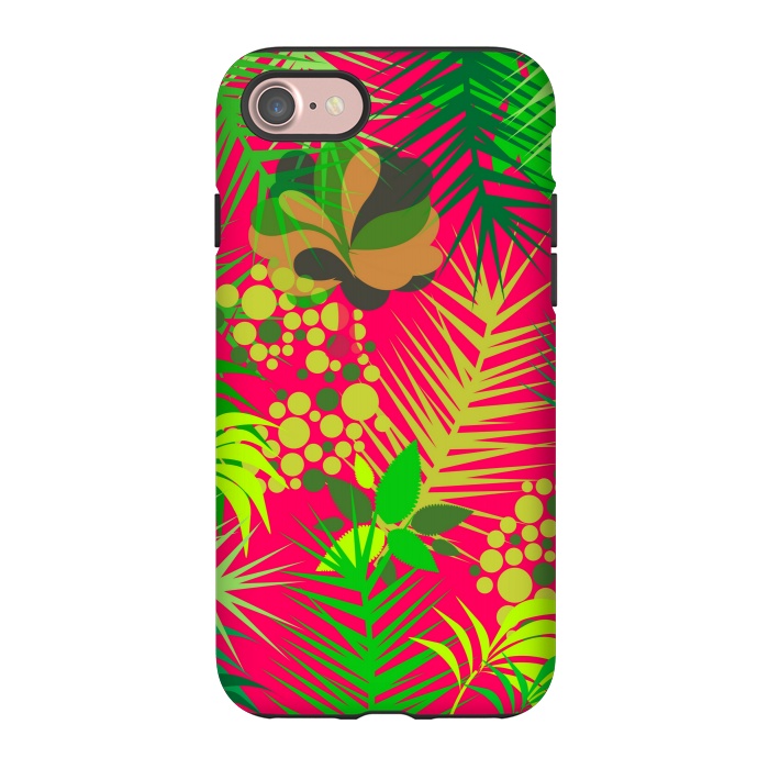 iPhone 7 StrongFit pink tropical pattern by MALLIKA
