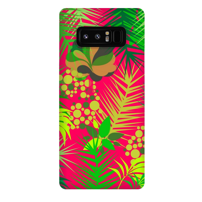 Galaxy Note 8 StrongFit pink tropical pattern by MALLIKA