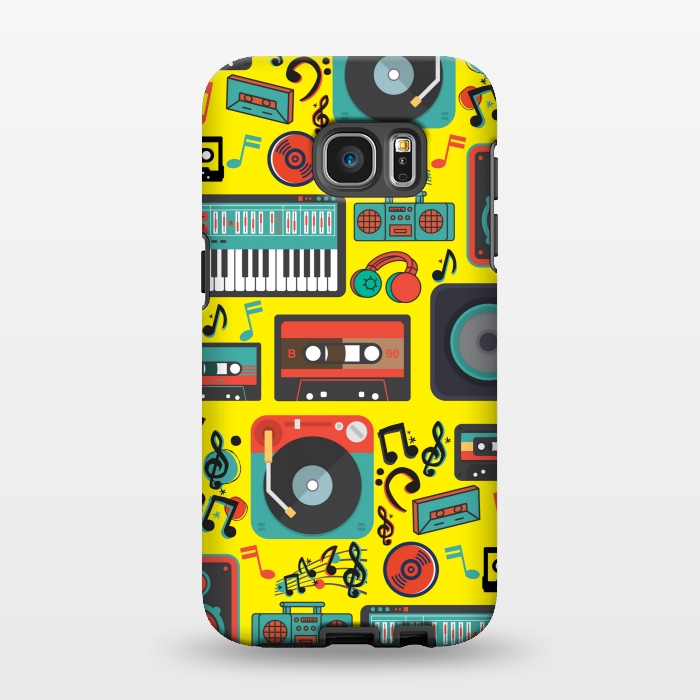 Galaxy S7 EDGE StrongFit music retro pattern by MALLIKA