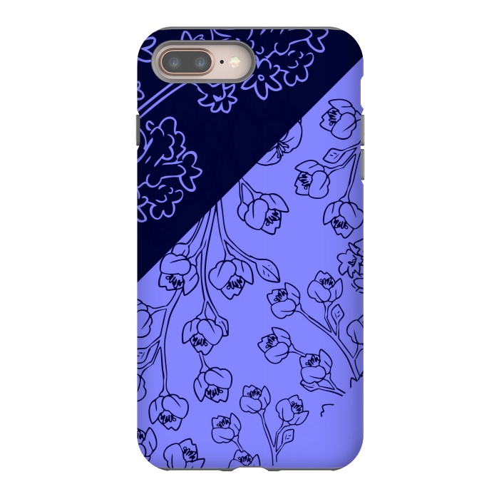 iPhone 7 plus StrongFit BLUE TROPICAL PATTERN by MALLIKA