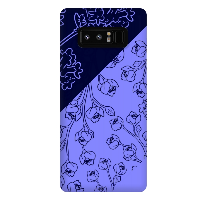 Galaxy Note 8 StrongFit BLUE TROPICAL PATTERN by MALLIKA