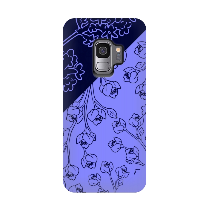 Galaxy S9 StrongFit BLUE TROPICAL PATTERN by MALLIKA