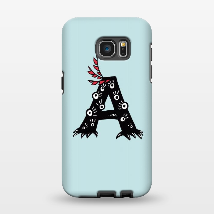 Galaxy S7 EDGE StrongFit Letter A Funny Monster Drawing by Boriana Giormova