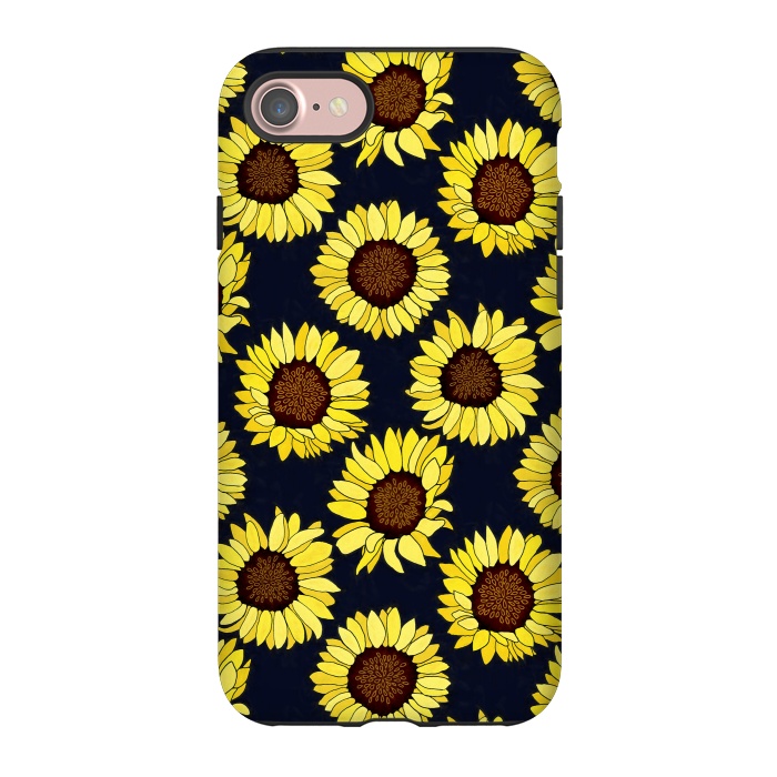 iPhone 7 StrongFit Navy - Sunflowers Are The New Roses! by Tigatiga