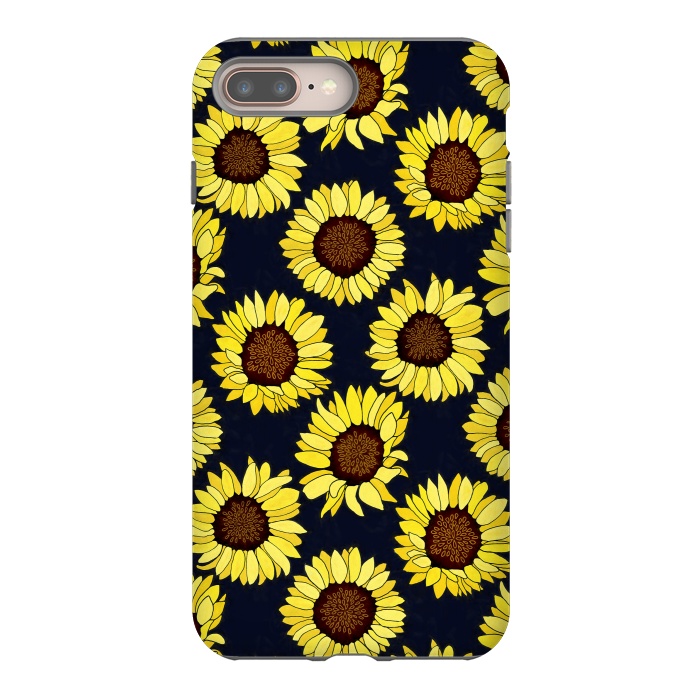 iPhone 7 plus StrongFit Navy - Sunflowers Are The New Roses! by Tigatiga