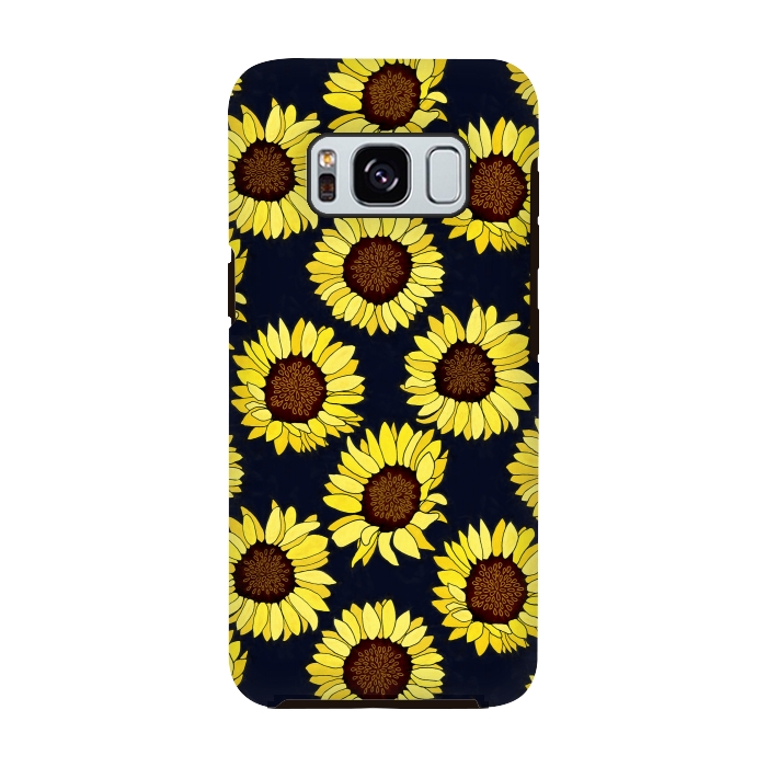 Galaxy S8 StrongFit Navy - Sunflowers Are The New Roses! by Tigatiga