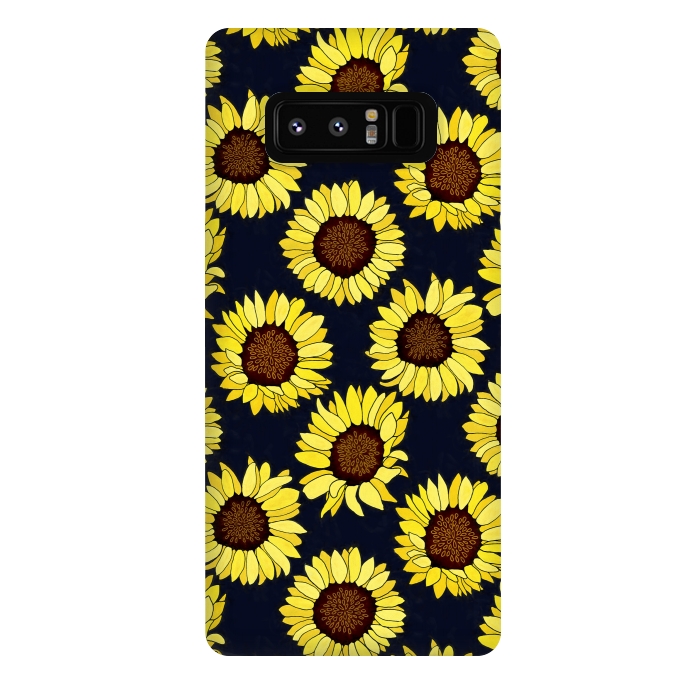 Galaxy Note 8 StrongFit Navy - Sunflowers Are The New Roses! by Tigatiga