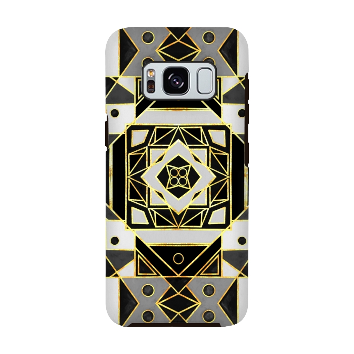 Galaxy S8 StrongFit Gold, Black & White Art Deco  by Tigatiga