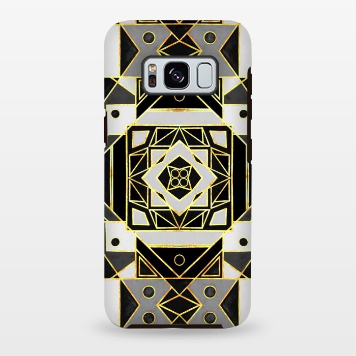 Galaxy S8 plus StrongFit Gold, Black & White Art Deco  by Tigatiga