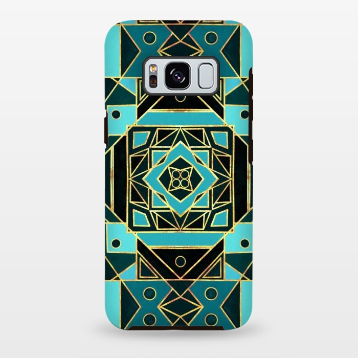 Galaxy S8 plus StrongFit Gold & Teal Art Deco  by Tigatiga