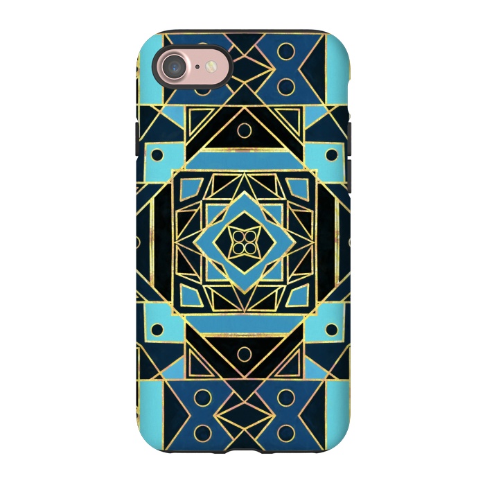 iPhone 7 StrongFit Navy & Gold Art Deco  by Tigatiga