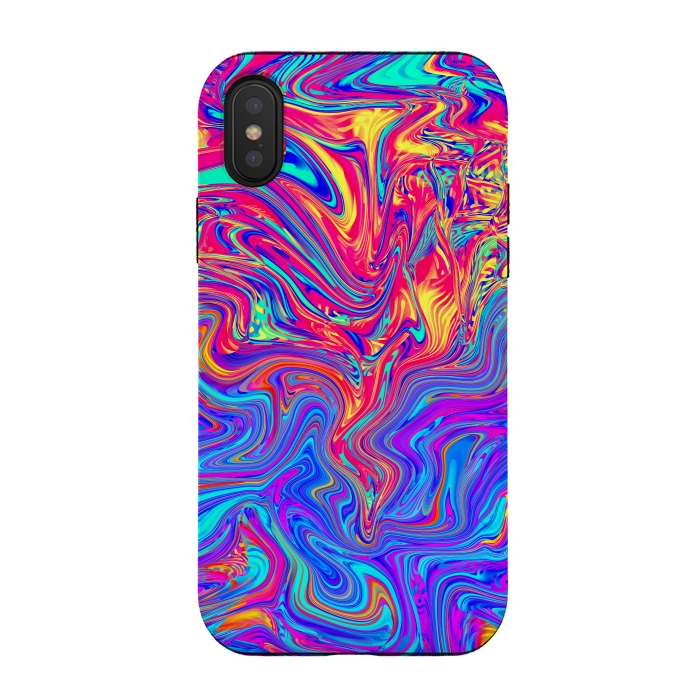 iPhone Xs / X StrongFit Abstract Colorful Waves by Art Design Works