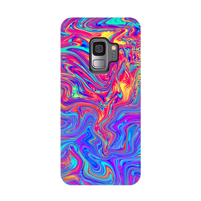 Galaxy S9 StrongFit Abstract Colorful Waves by Art Design Works