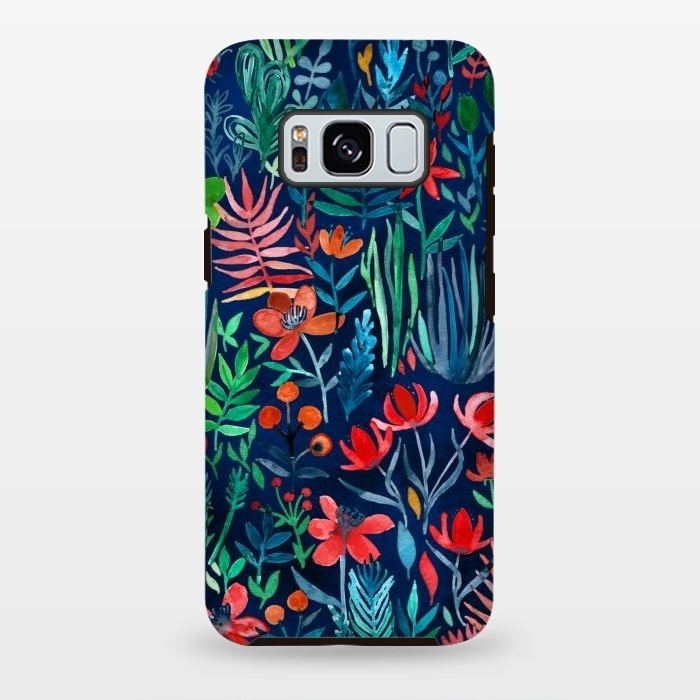 Galaxy S8 plus StrongFit Tropical Ink Watercolor Garden by Micklyn Le Feuvre