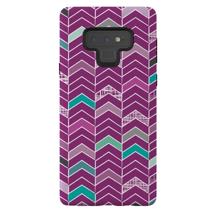 Galaxy Note 9 StrongFit Chevron Purple by Rosie Simons