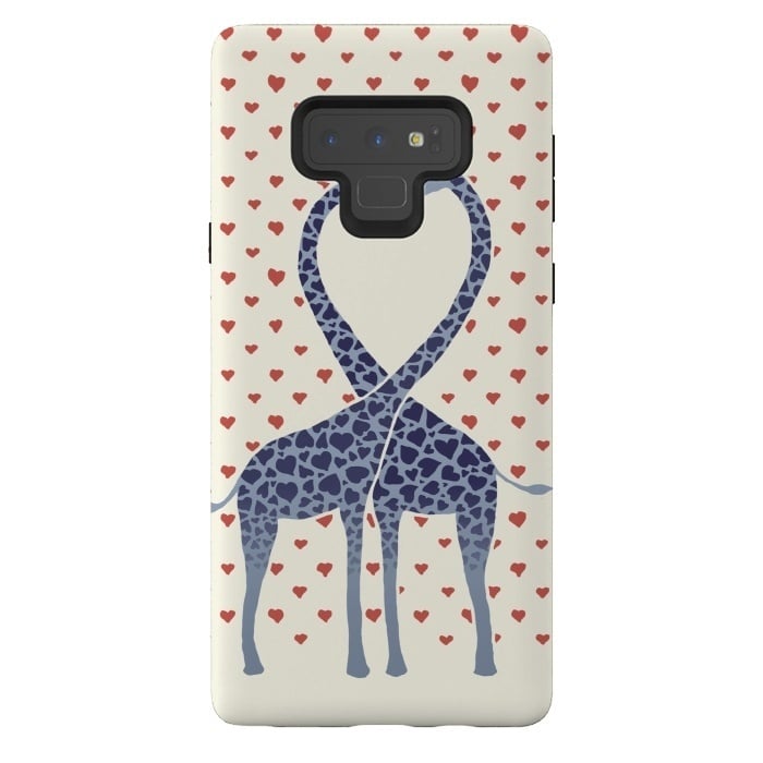 Galaxy Note 9 StrongFit Giraffes in Love a Valentine's Day illustration by Micklyn Le Feuvre