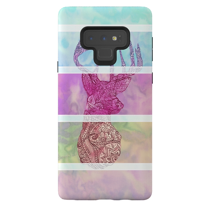 Galaxy Note 9 StrongFit Deer Vintage Stripes Paisley Photo by Girly Trend