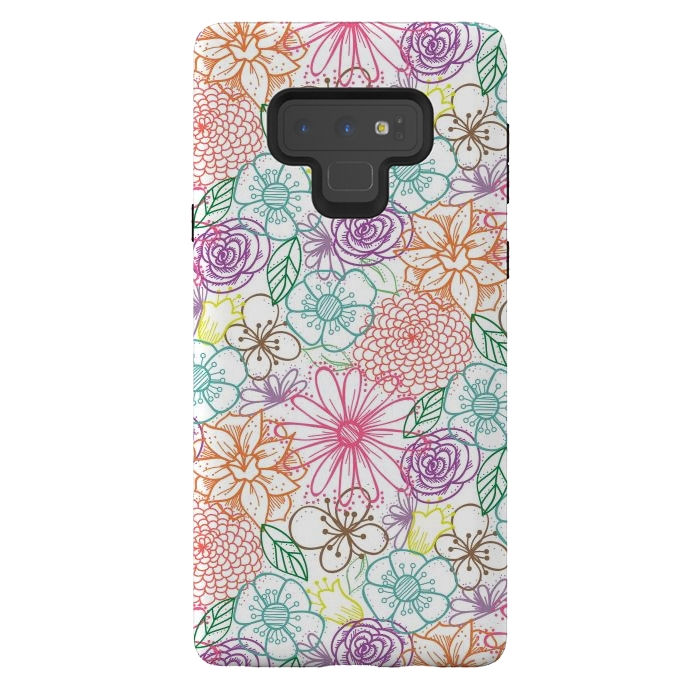 Galaxy Note 9 StrongFit Bright Floral by TracyLucy Designs