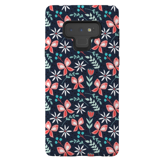 Galaxy Note 9 StrongFit Midnight Butterfly by Dunia Nalu