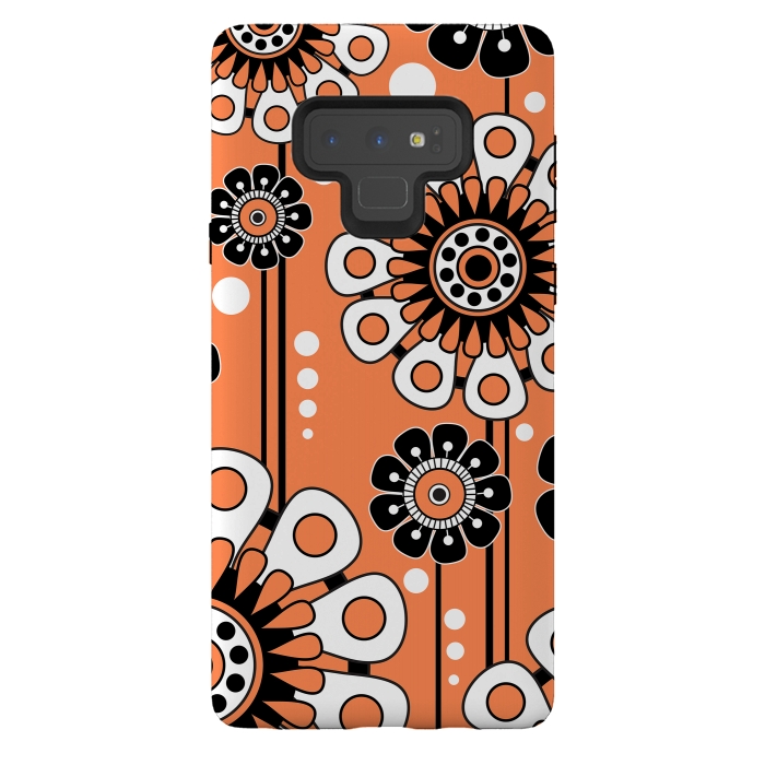 Galaxy Note 9 StrongFit Orange Flowers by Shelly Bremmer