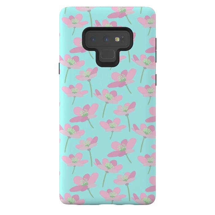 Galaxy Note 9 StrongFit Pastel Floral by Leska Hamaty
