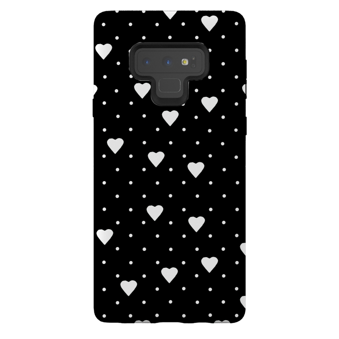Galaxy Note 9 StrongFit Pin Point Hearts White by Project M
