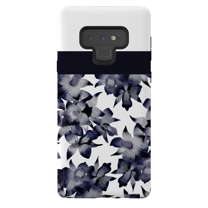 Galaxy Note 9 StrongFit Floral Block by Amaya Brydon