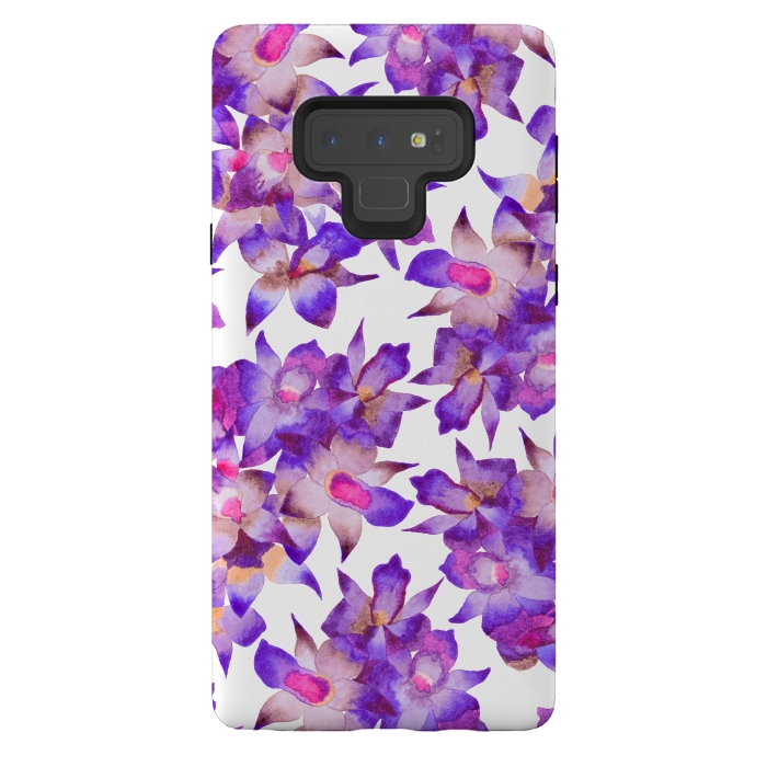 Galaxy Note 9 StrongFit Vintage Floral Violet by Amaya Brydon