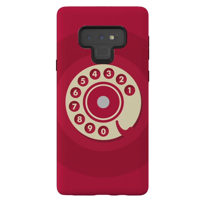 Galaxy Note 9 StrongFit Vintage Red Telephone by Dellán