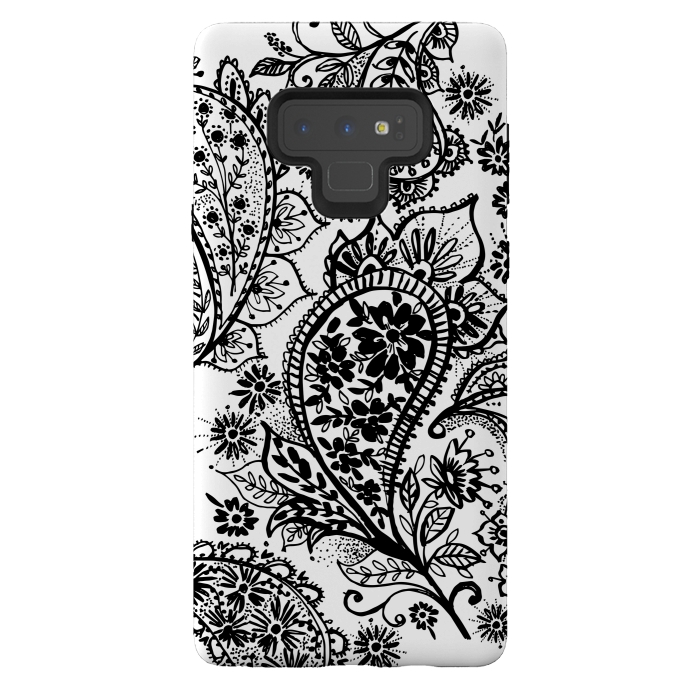 Galaxy Note 9 StrongFit Ink paisley by Laura Grant