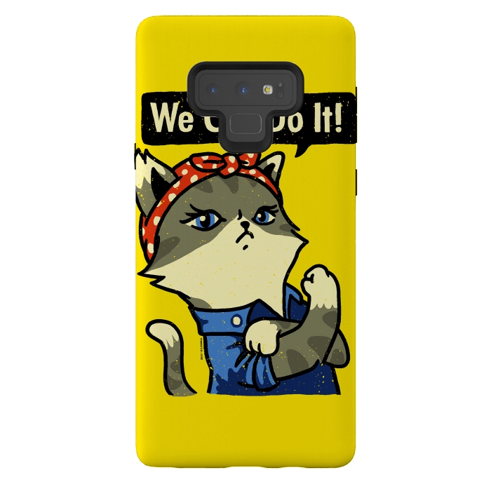 Galaxy Note 9 StrongFit We Can Do It! Purrrsist! by Vó Maria