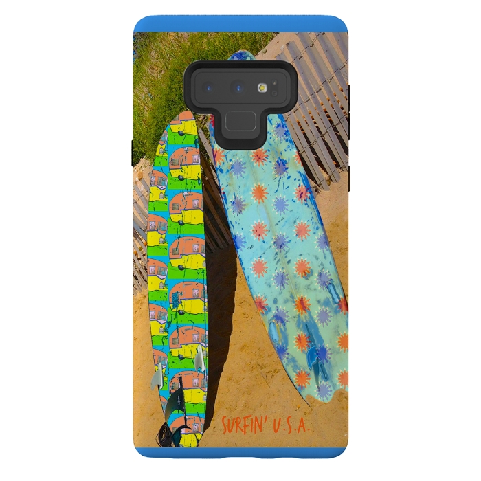 Galaxy Note 9 StrongFit Surfin USA by Bettie * Blue