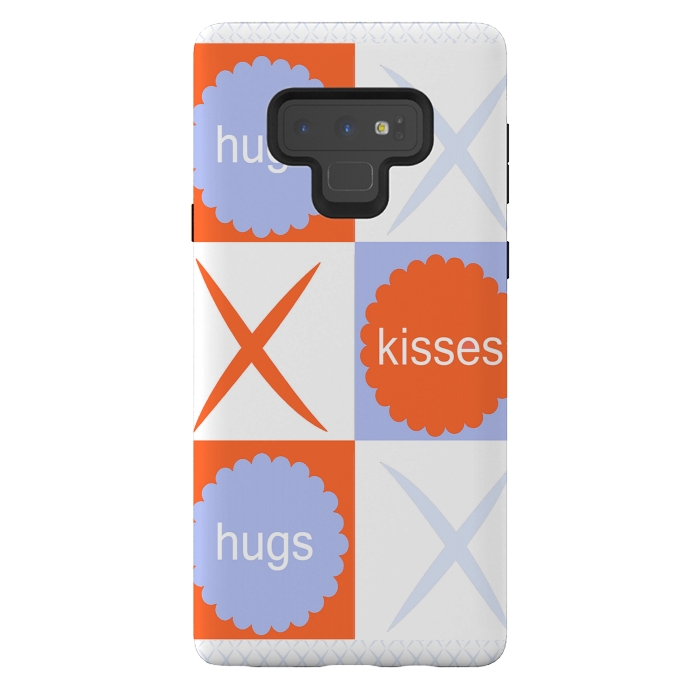 Galaxy Note 9 StrongFit X's & O's -Orange/Lavender by Bettie * Blue