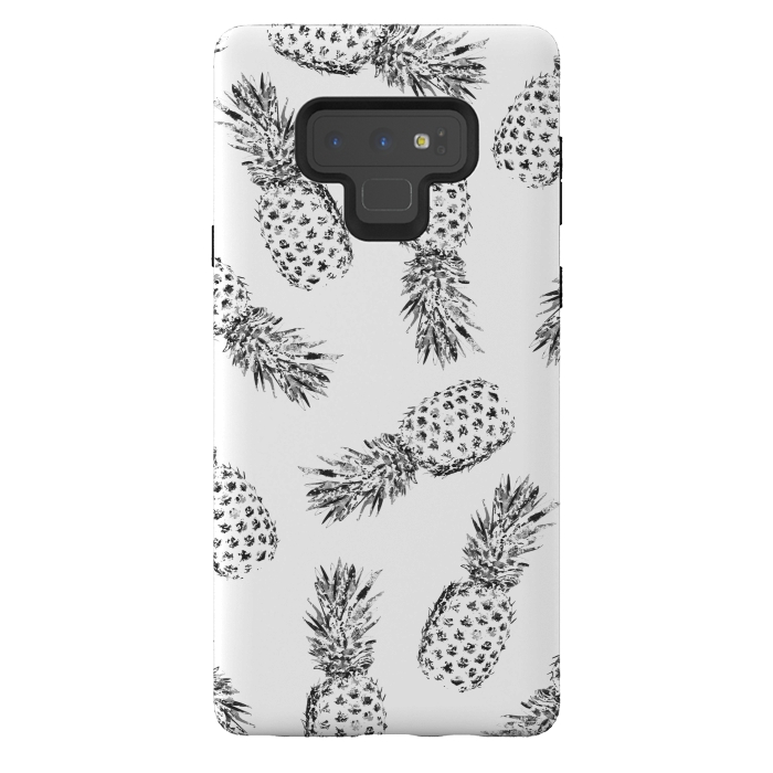 Galaxy Note 9 StrongFit Pineapples black and white by Rui Faria