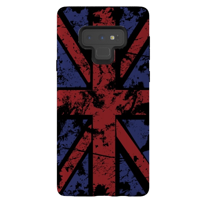Galaxy Note 9 StrongFit Grunge UK Flag Black by Sitchko