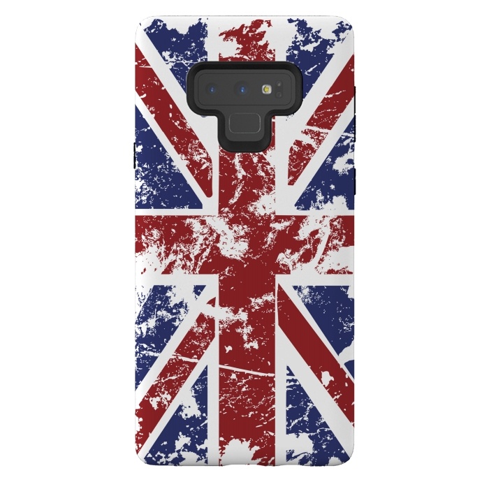 Galaxy Note 9 StrongFit Grunge UK Flag  by Sitchko