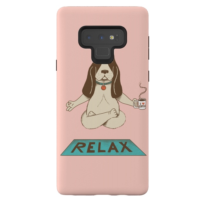 Galaxy Note 9 StrongFit Dog Relax Rose by Coffee Man