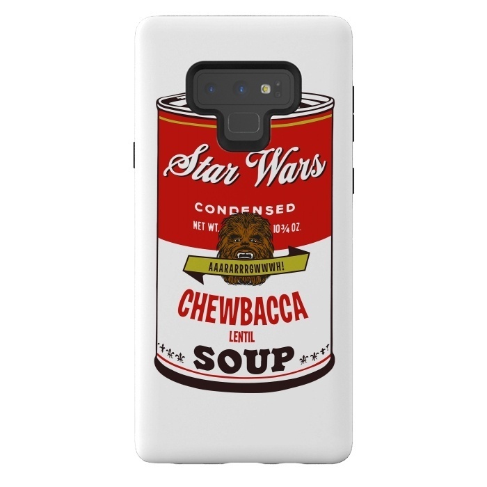 Galaxy Note 9 StrongFit Star Wars Campbells Soup Chewbacca by Alisterny