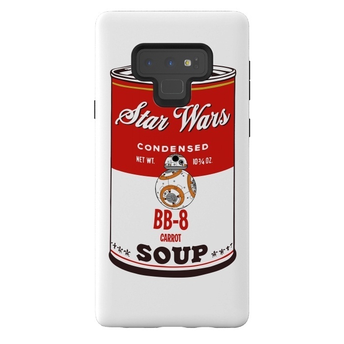 Galaxy Note 9 StrongFit Star Wars Campbells Soup BB-8 by Alisterny