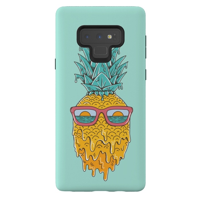 Galaxy Note 9 StrongFit Pineapple Summer Blue by Coffee Man