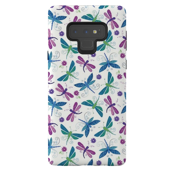 Galaxy Note 9 StrongFit Dragonflies by TracyLucy Designs