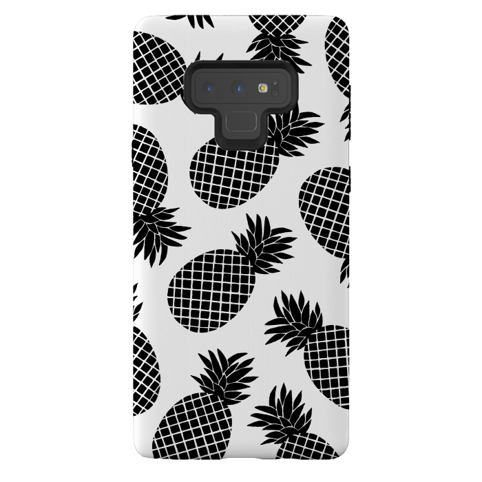 Galaxy Note 9 StrongFit Pineapple In Black  by Amaya Brydon