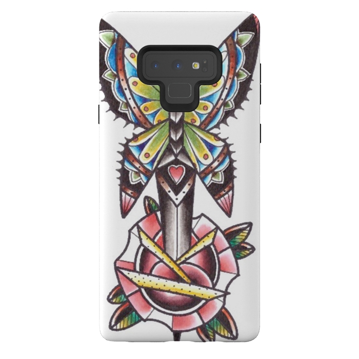 Galaxy Note 9 StrongFit Butterfly dagger rose by Evaldas Gulbinas 