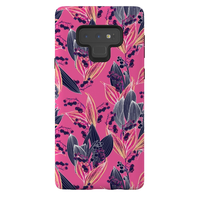 Galaxy Note 9 StrongFit Acidic Floral by Victoria Krupp-Rombalski