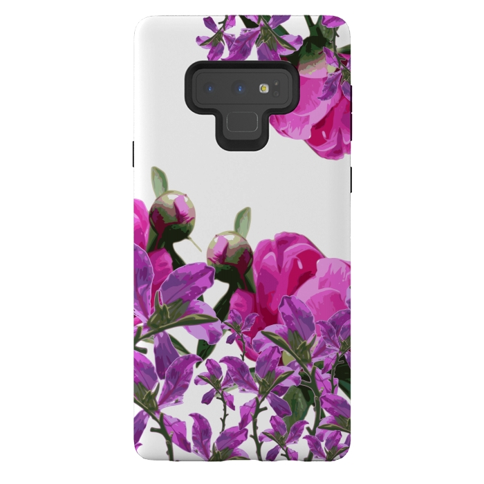 Galaxy Note 9 StrongFit Hiding Pink Flowers by Zala Farah