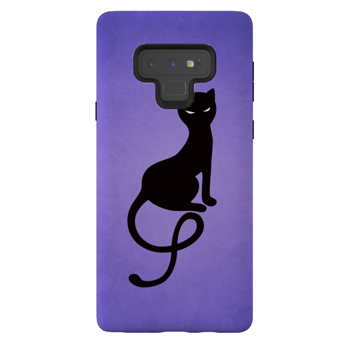 Galaxy Note 9 StrongFit Purple Gracious Evil Black Cat by Boriana Giormova