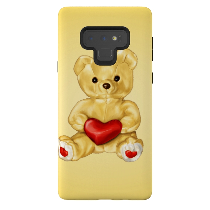 Galaxy Note 9 StrongFit Cute Teddy Bear Hypnotist With Heart by Boriana Giormova