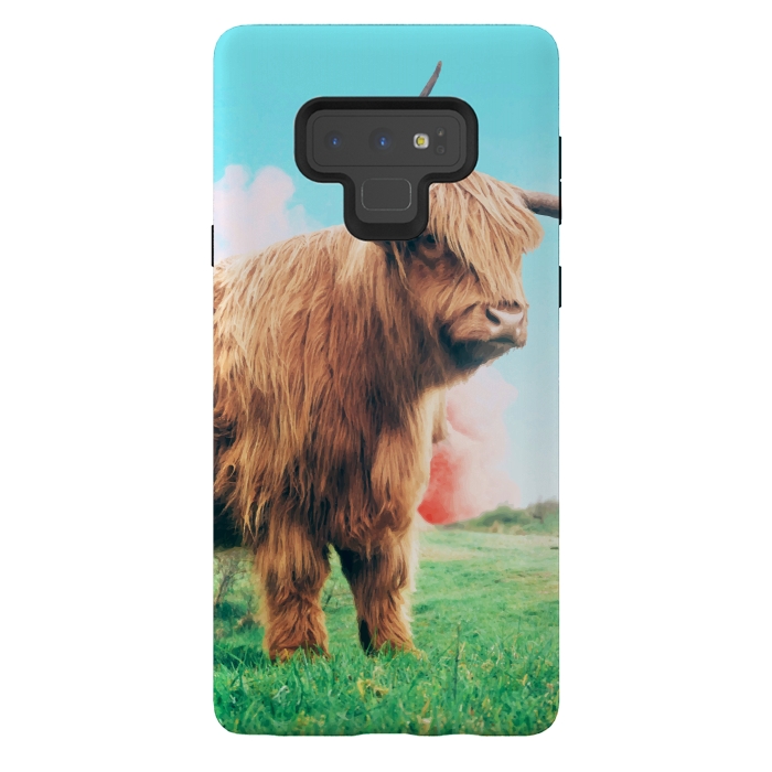Galaxy Note 9 StrongFit Highland Cow by Uma Prabhakar Gokhale